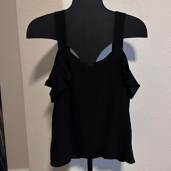 Sanctuary Lined Cold Shoulder Top w/ Straps SZ L - Picture 2 of 6